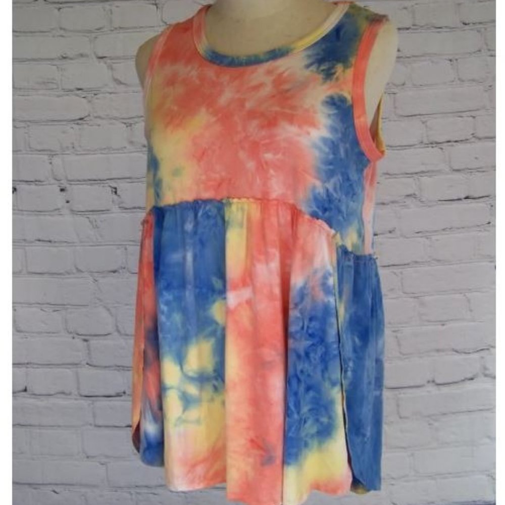 Tie Dye Tank Top - Blue, Pink, Yellow - Small, Medium, Large, XL